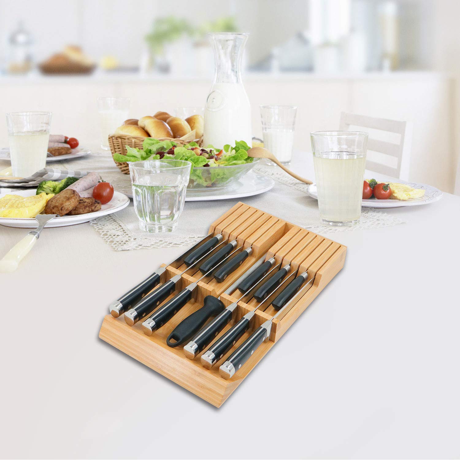 Utoplike bamboo block made from moso bamboo for durability.