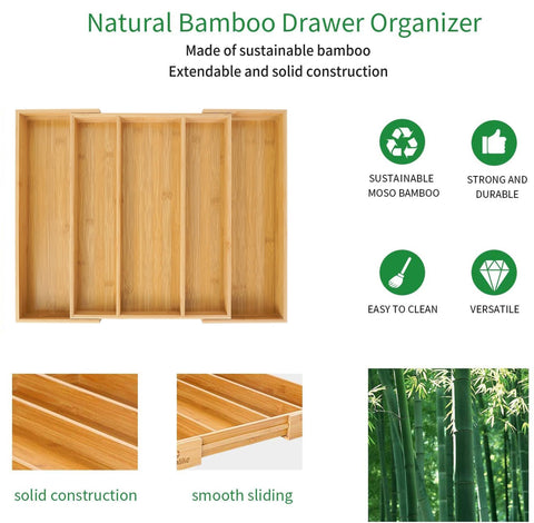Utoplike bamboo multipurpose organizer suitable for bedroom and bathroom items