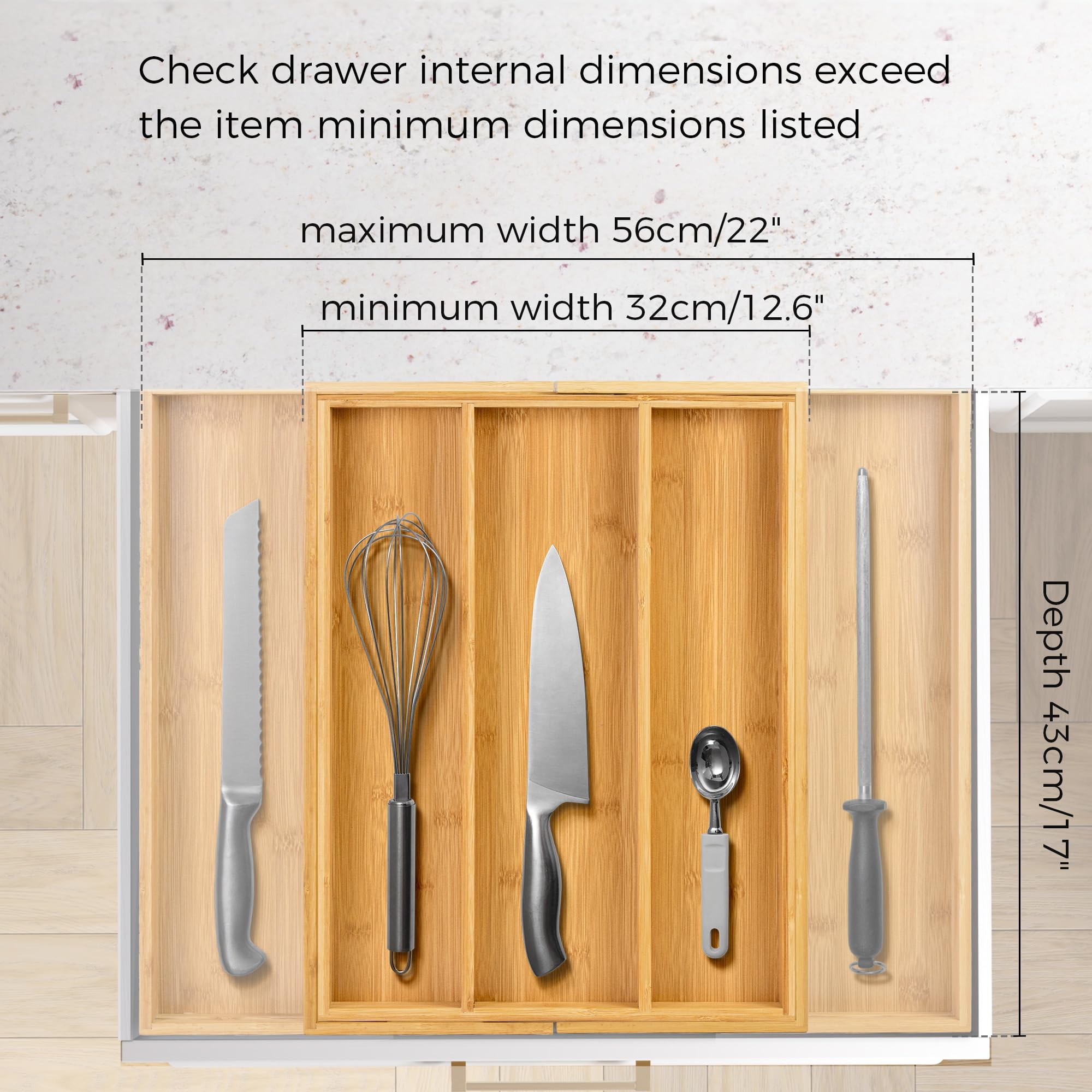 Utoplike bamboo silverware drawer tray organizing utensils neatly