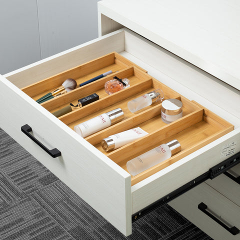 Utoplike bamboo space saving drawer organizer maximizing drawer layout