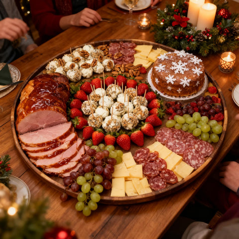 Utoplike raised-edge charcuterie board prevents slipping during gatherings