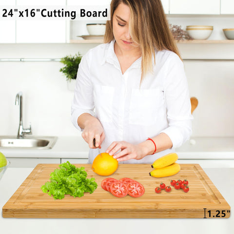 Utoplike large prep surface supports vegetables and meats during prep.