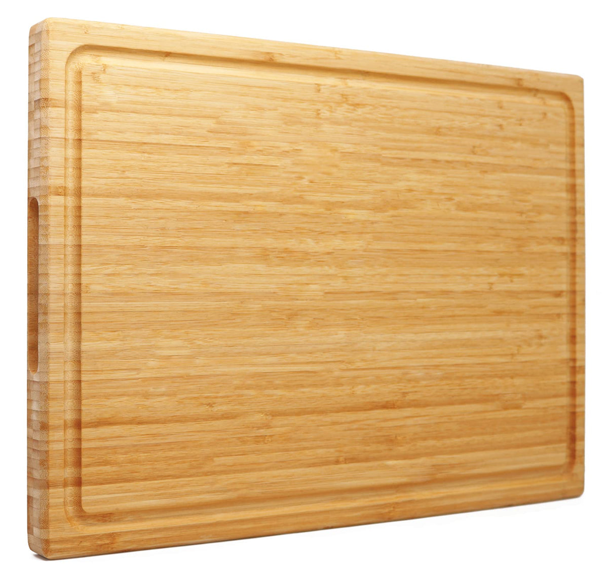 Utoplike Extra Large XXXL bamboo cutting board with 24x16 inch surface for big meal prep.