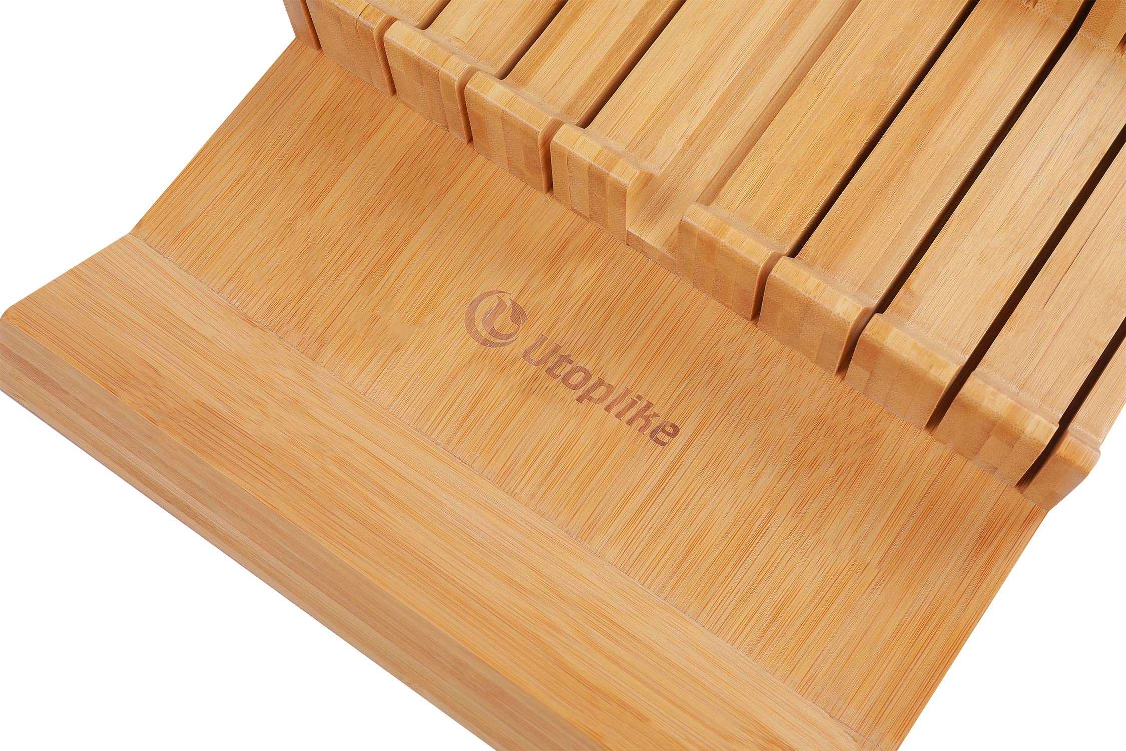 Utoplike compact storage keeps drawers tidy and blades protected.