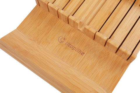 Utoplike compact storage keeps drawers tidy and blades protected.