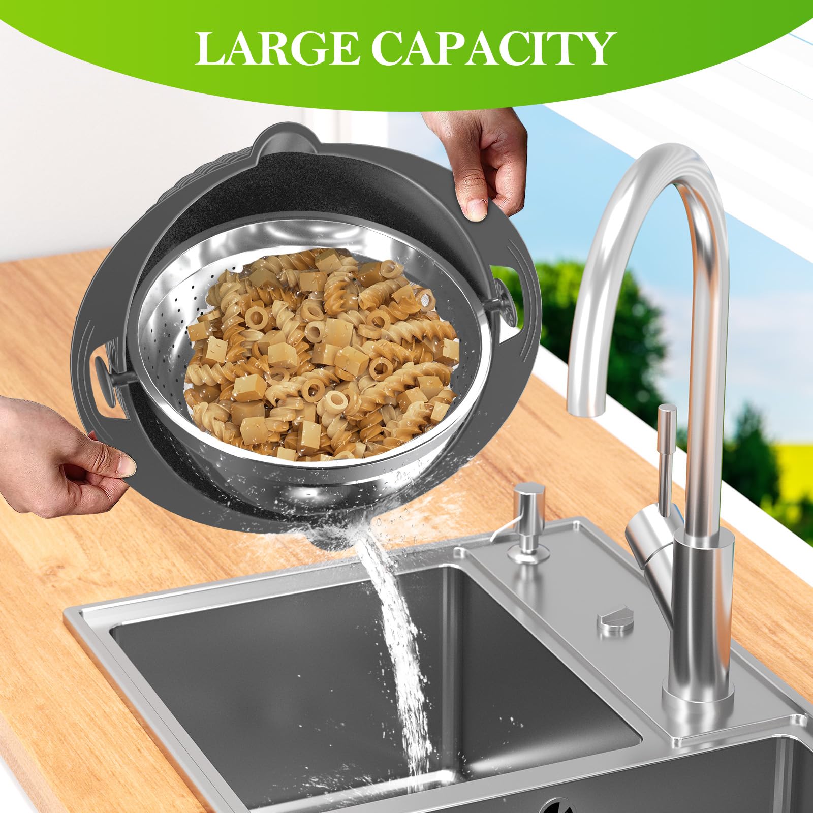 UTTKOJ ergonomic handle and non-slip base ensure stability during prep grey.