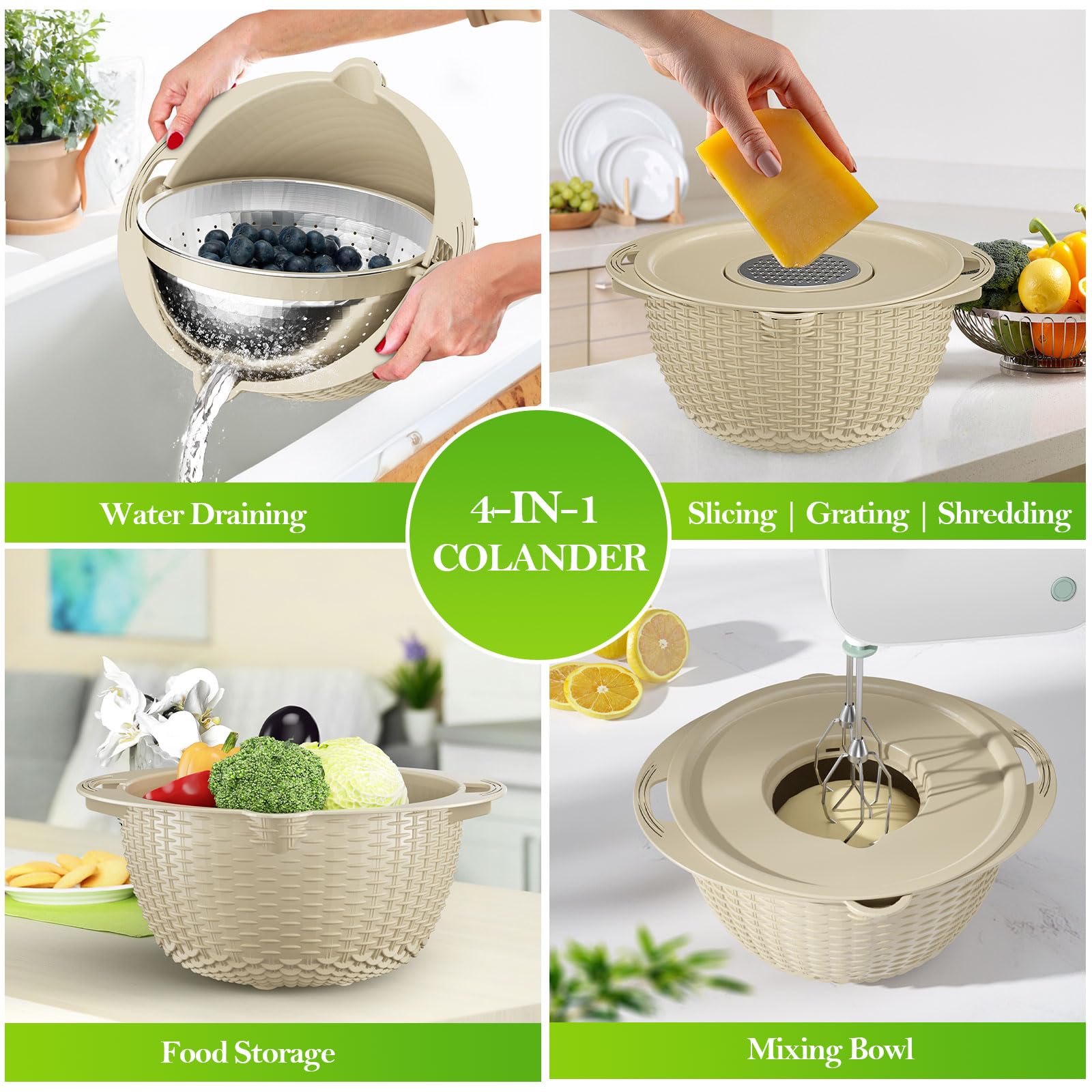 UTTKOJ fruit washing bowl showing non slip base for stability