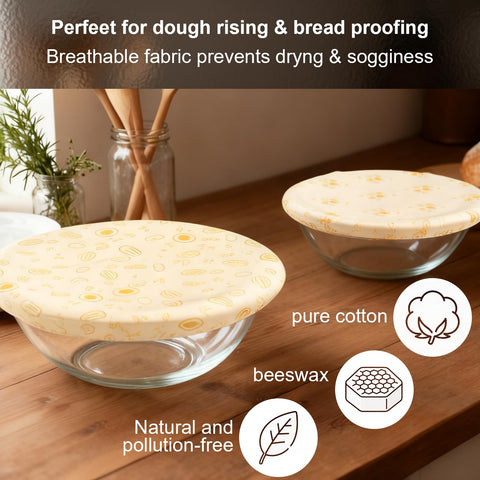 UWANJA elastic-edge bowl cover demonstrates snug fit on 10-12 inch bowls.