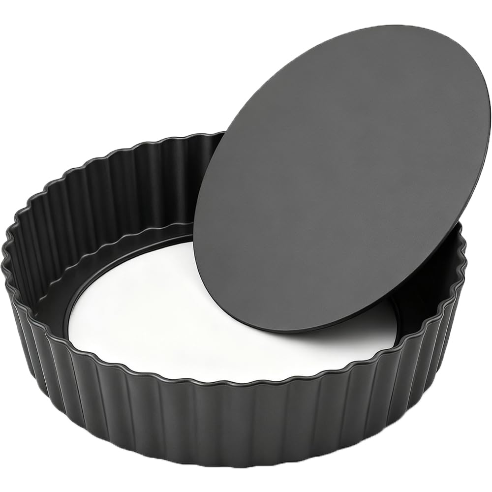 UWILLION carbon steel quiche pan ensures even heat for a golden crust.