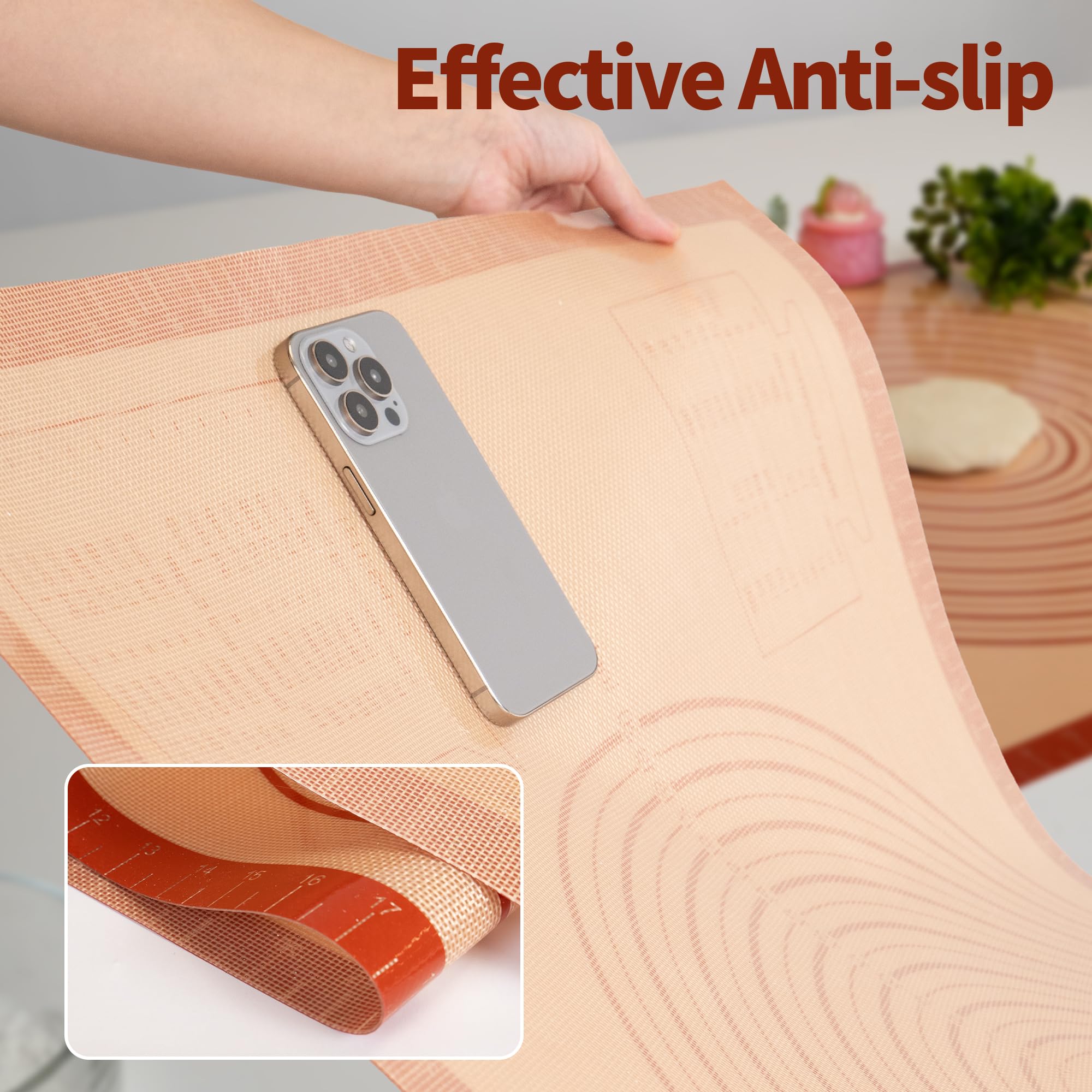 UWILLION countertop protector silicone mat guards surfaces during food prep.