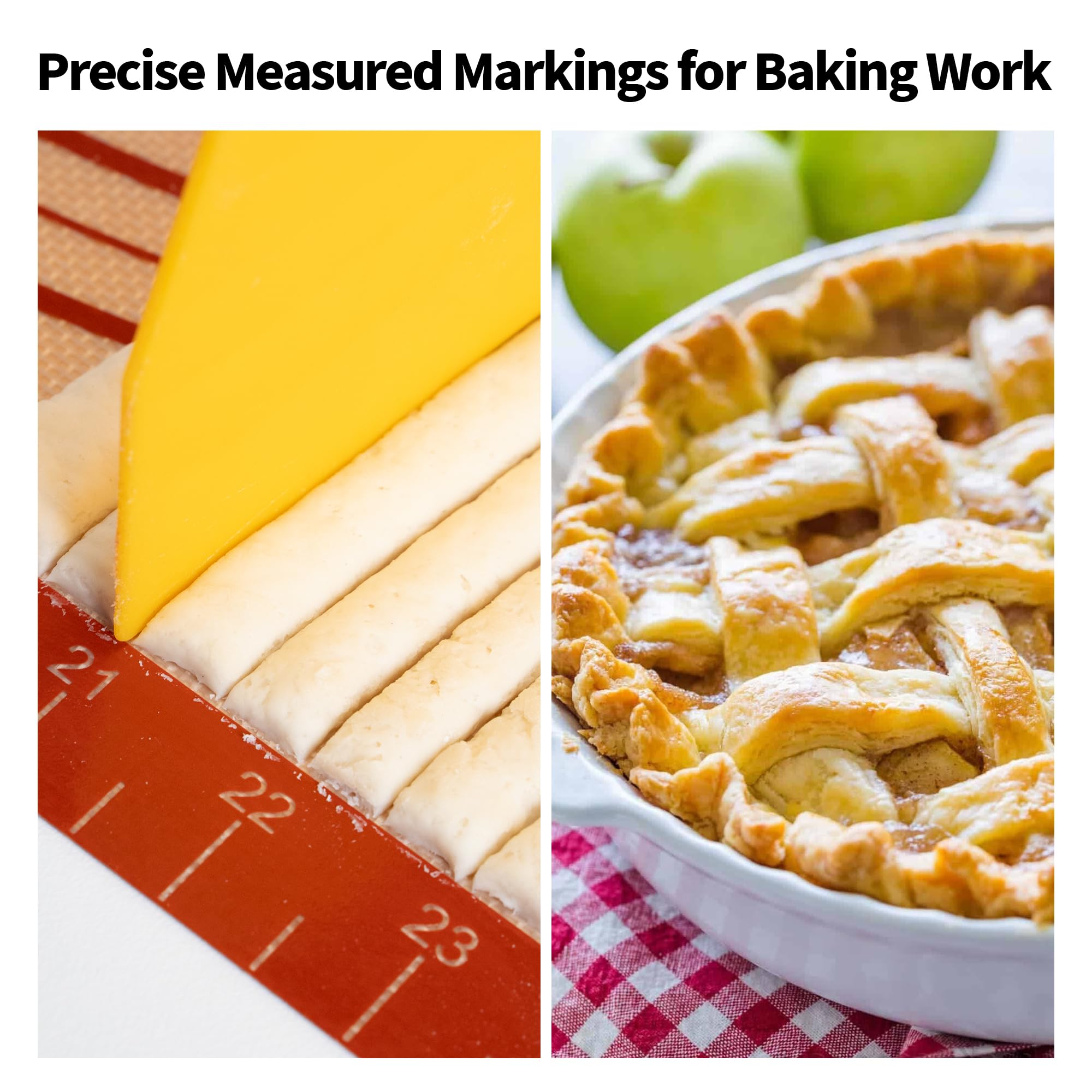 UWILLION nonstick surface pastry mat enables easy cleaning after use.
