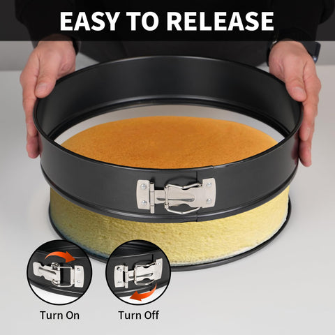 UWILLION carbon steel springform pan delivers quick, even heating for consistent results.
