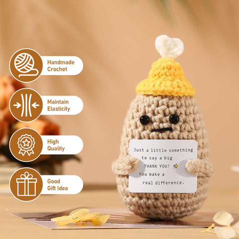 Uwingess knitted doll with encouraging card—personal, uplifting touch