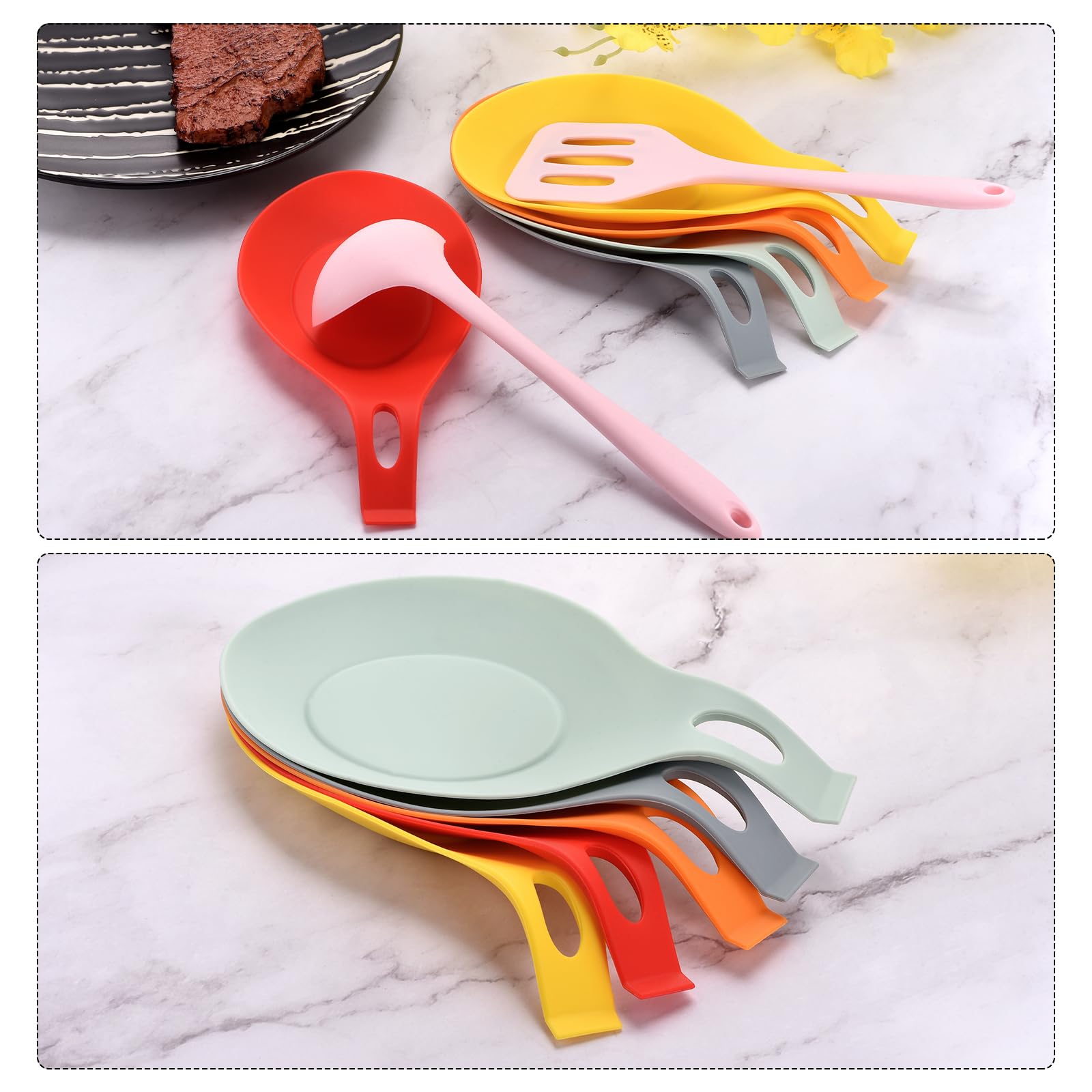 uxcell silicone spoon rest resists heat up to 446°F for safe use
