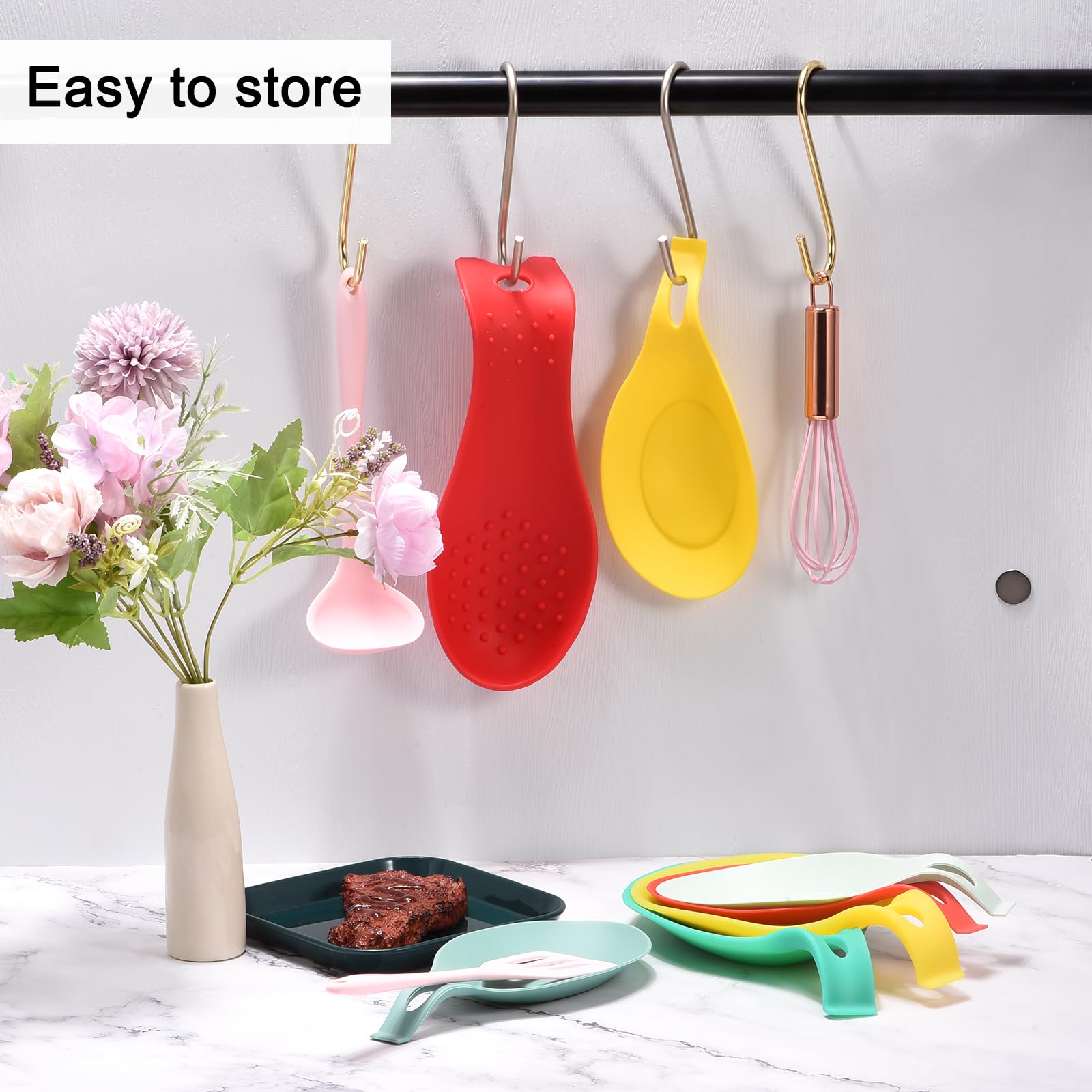 uxcell silicone spoon rest fits most utensils on stove or table