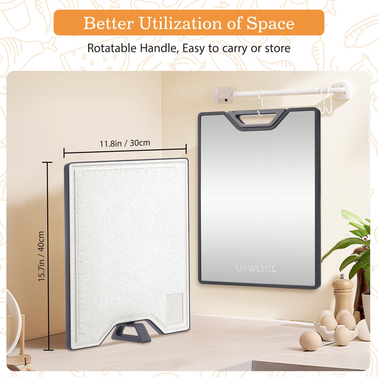 UYWLYCL rotating handle enables upright drying and compact storage.