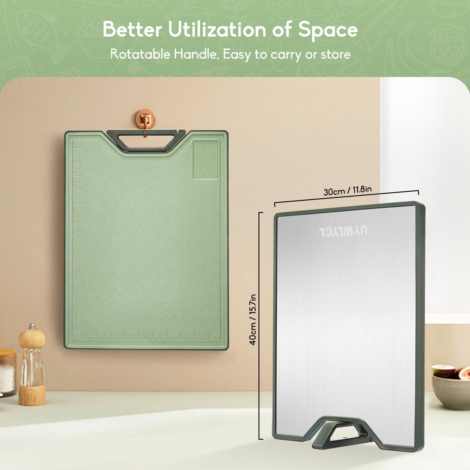 UYWLYCL rotating handle for upright drying and storage