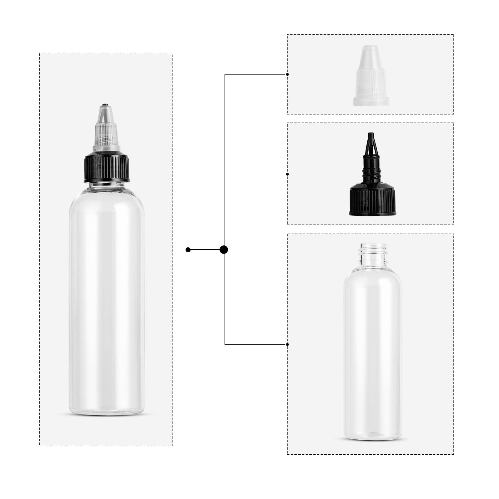 V-chen transparent bottle showing liquid level for DIY projects.