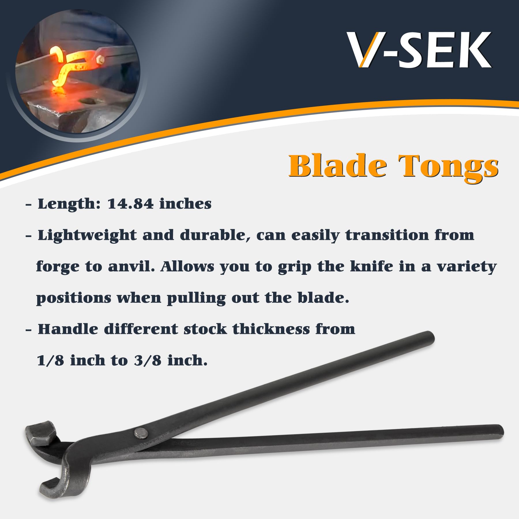 V-SEK Assembly kit image showing all three tongs for forge setup