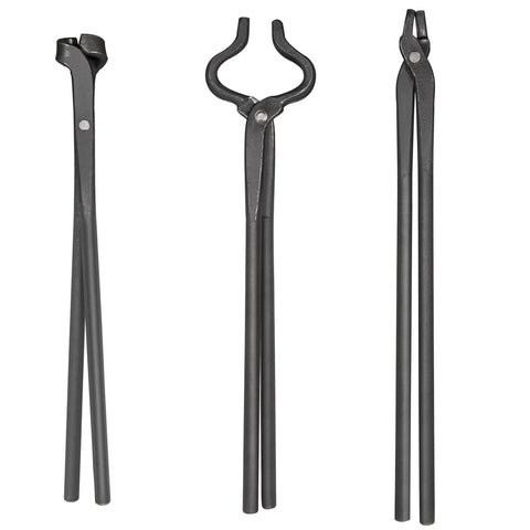V-SEK tongs shown at about 15 inches for safe forge distance