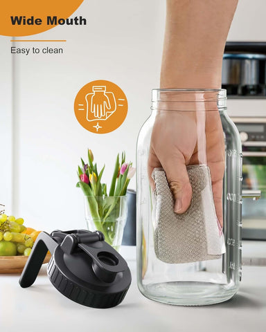 VA1KENE Mason Jar Pitcher thick glass is durable and BPA-free.