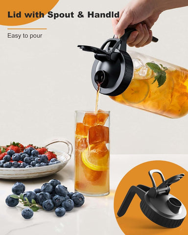 VA1KENE Mason Jar Pitcher spout-lid for smooth, splash-free pouring.