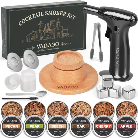 Vabaso whiskey smoker kit with torch for enhanced cocktail aroma