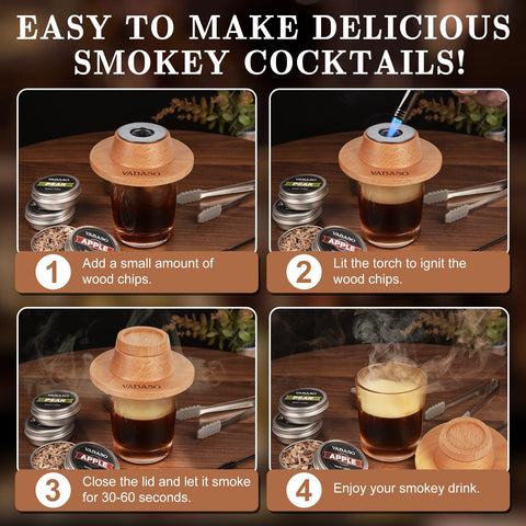 Vabaso wooden smoker with lid for portable home use