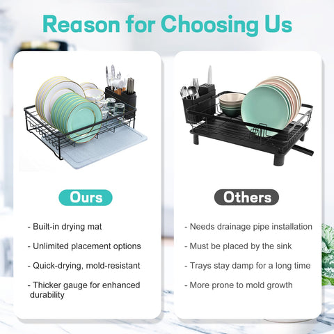 VABNEER rack is easy to assemble and clean on any counter.