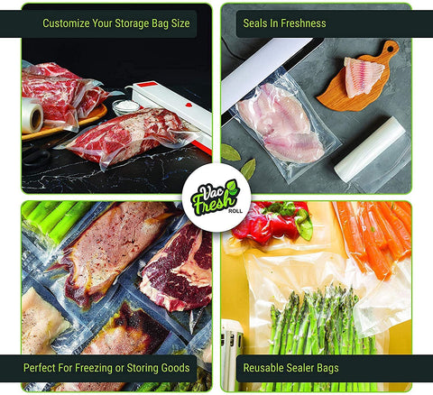 Vac-Fresh Roll sous vide bags ready for precise heat sealing.
