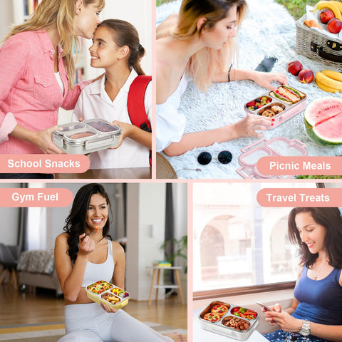 VACAID pink travel-ready lunch kit ideal for school, office, and outings.