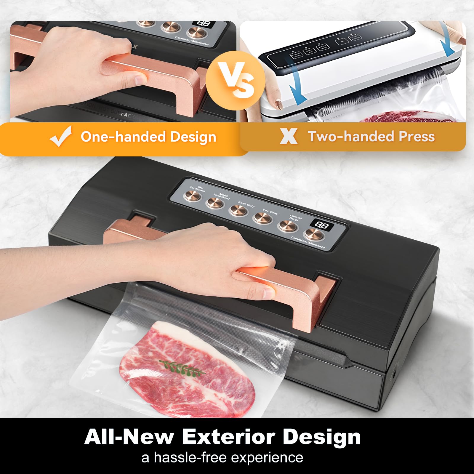 VACAPEX built-in cutter and storage streamline prep and organization.