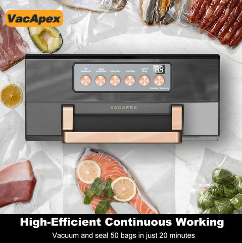 VACAPEX compact durable design blends stainless steel with easy cleaning.