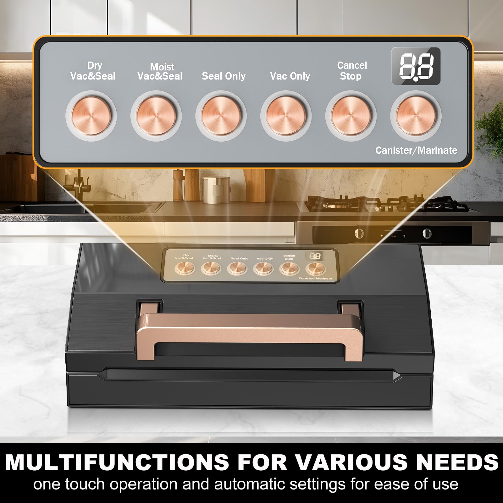 VACAPEX pro-grade suction creates airtight seals to extend freshness.