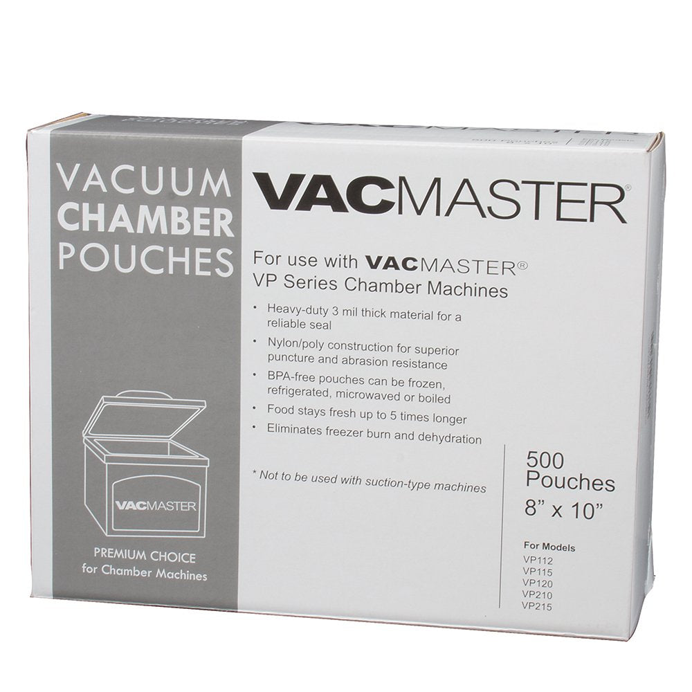 VacMaster 40722 3-mil chamber pouch, clear 8x10, helps identify contents and extend freshness