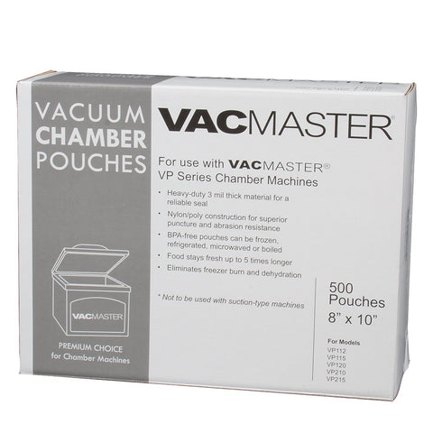 VacMaster 40722 3-mil chamber pouch, clear 8x10, helps identify contents and extend freshness