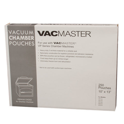 VacMaster 40725 3-mil chamber pouch, 10x13, for sous vide and long-term storage.