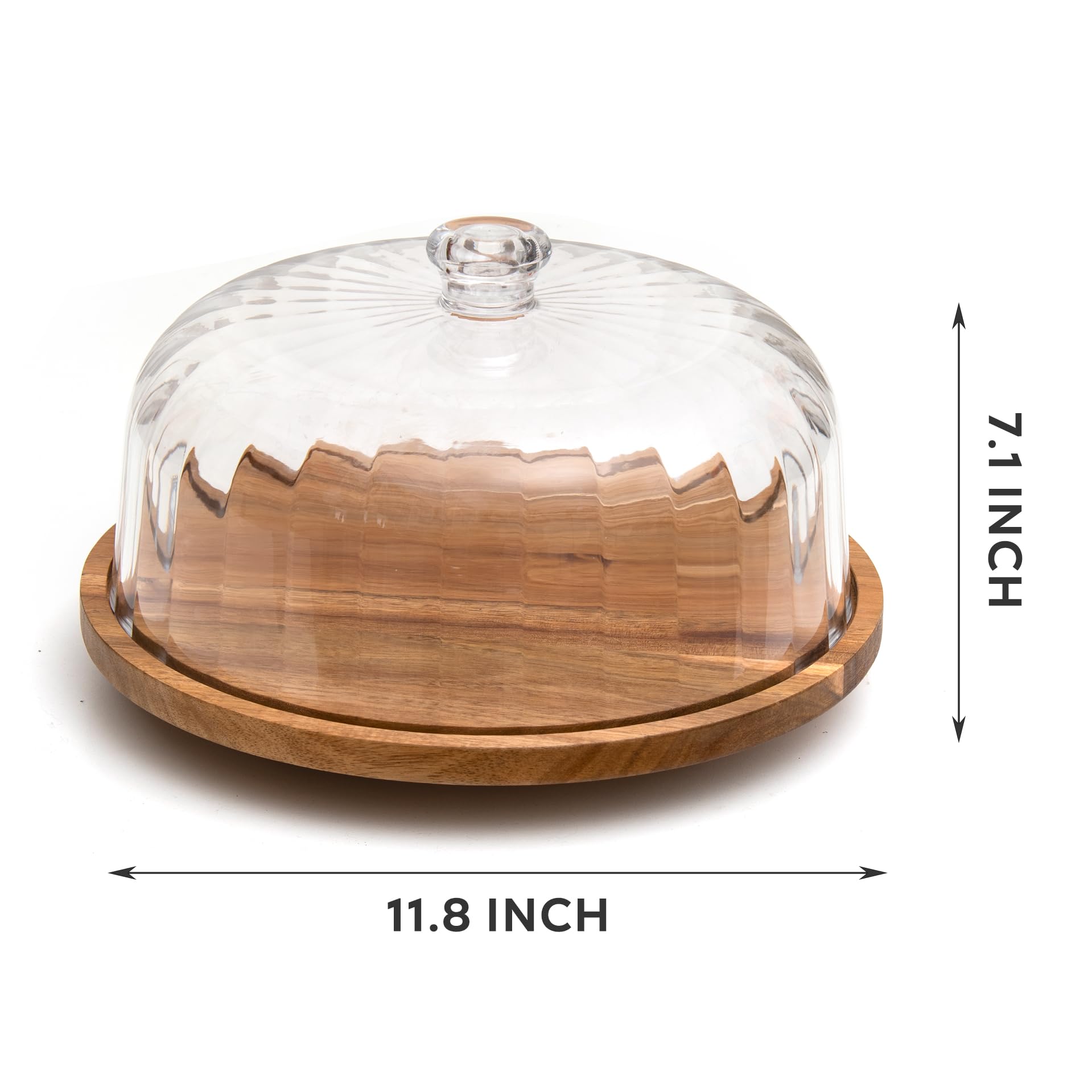 Vacream 11.8-inch cake stand with dome fits standard cakes.