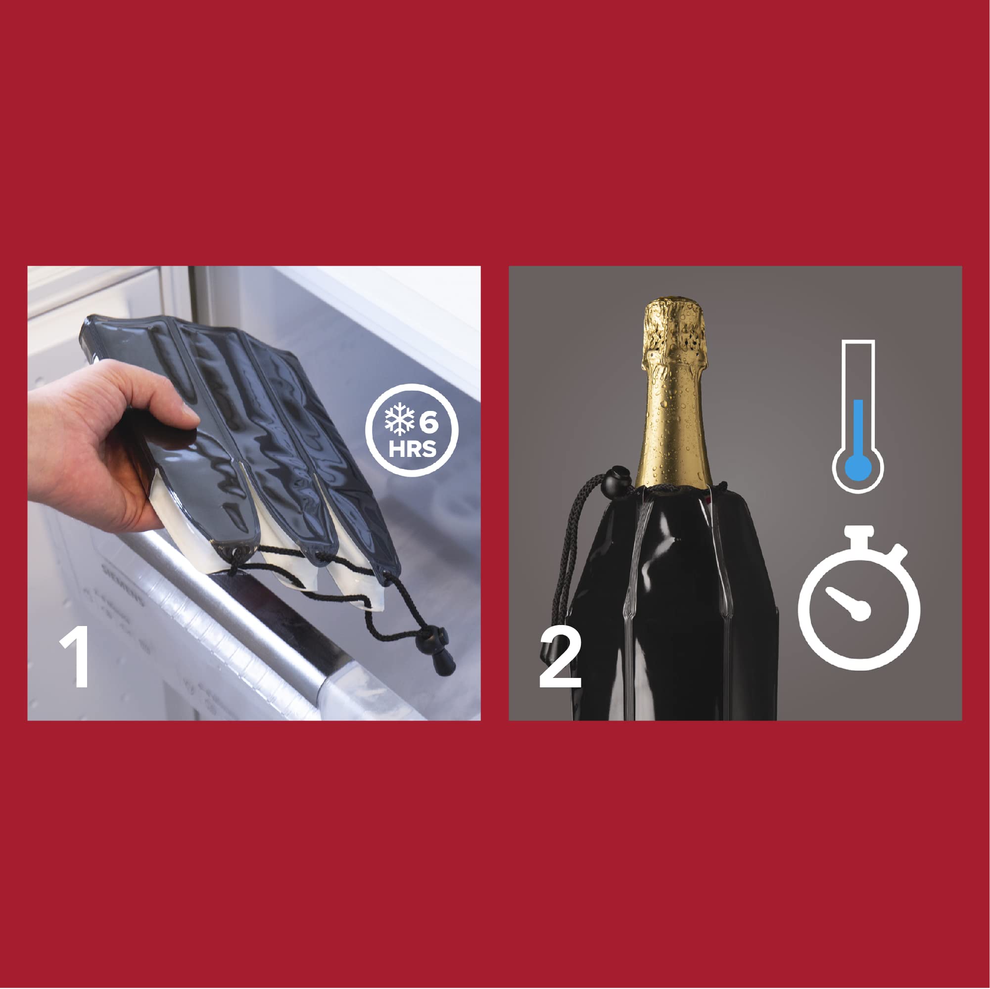 Vacu Vin bottle cooler used at a picnic or barbecue.