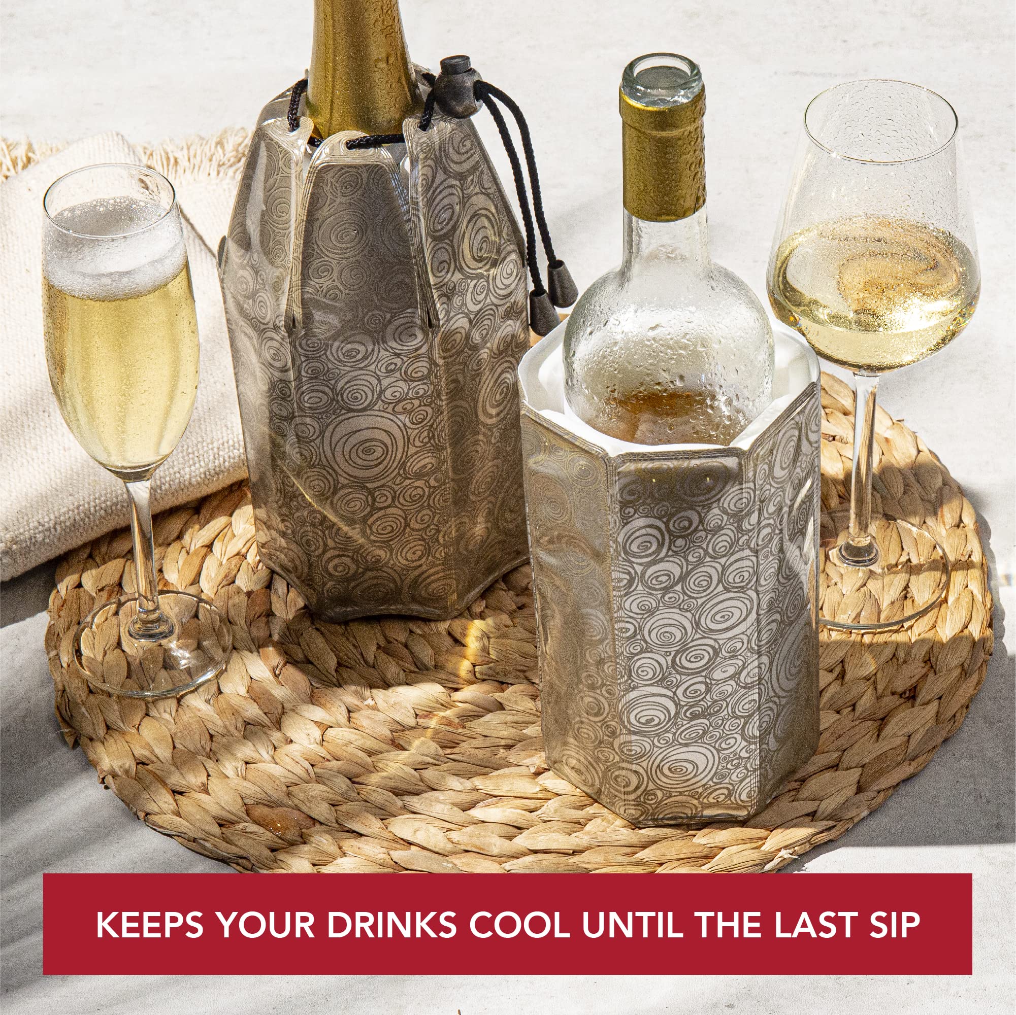 Compact Vacu Vin sleeve folded flat for easy storage.