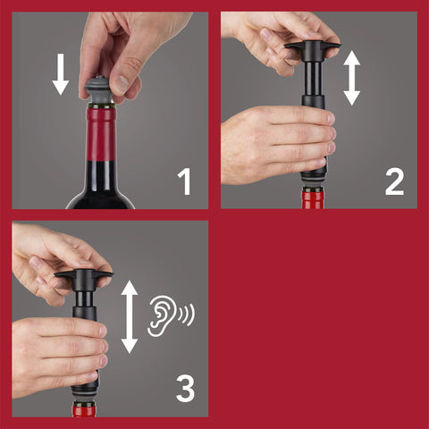 Vacu Vin reusable vacuum seal helps slow wine oxidation.