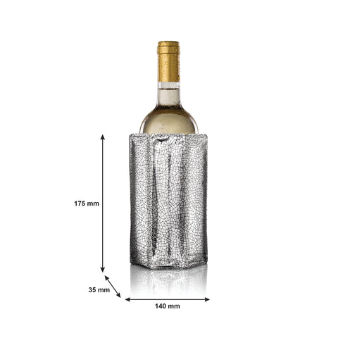 Vacu Vin sleeve in use chilling a wine bottle at table