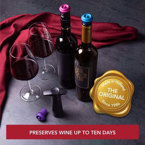 Vacu Vin wine saver stoppers universal fit seal most standard bottles securely.