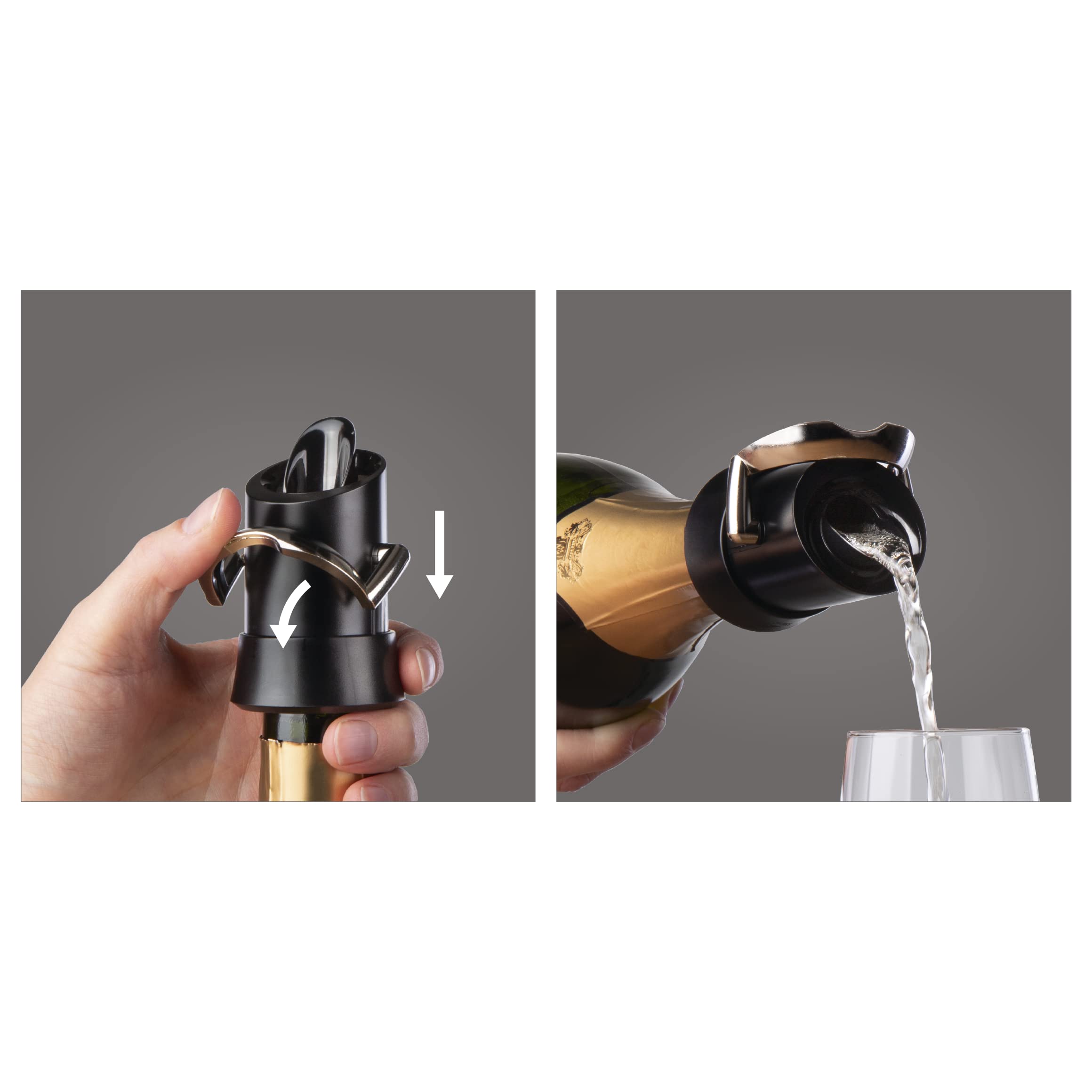 Vacu Vin bottle seal keeps champagne fizz intact after opening