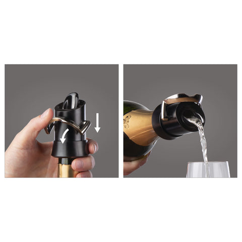 Vacu Vin bottle seal keeps champagne fizz intact after opening
