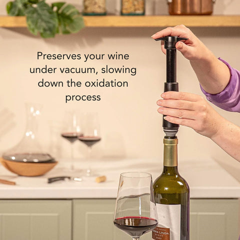 BPA-free Vacu Vin stoppers for safe, durable, repeated use.
