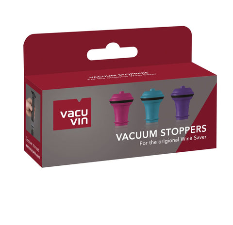 Dishwasher-safe Vacu Vin stoppers for easy cleaning after use.