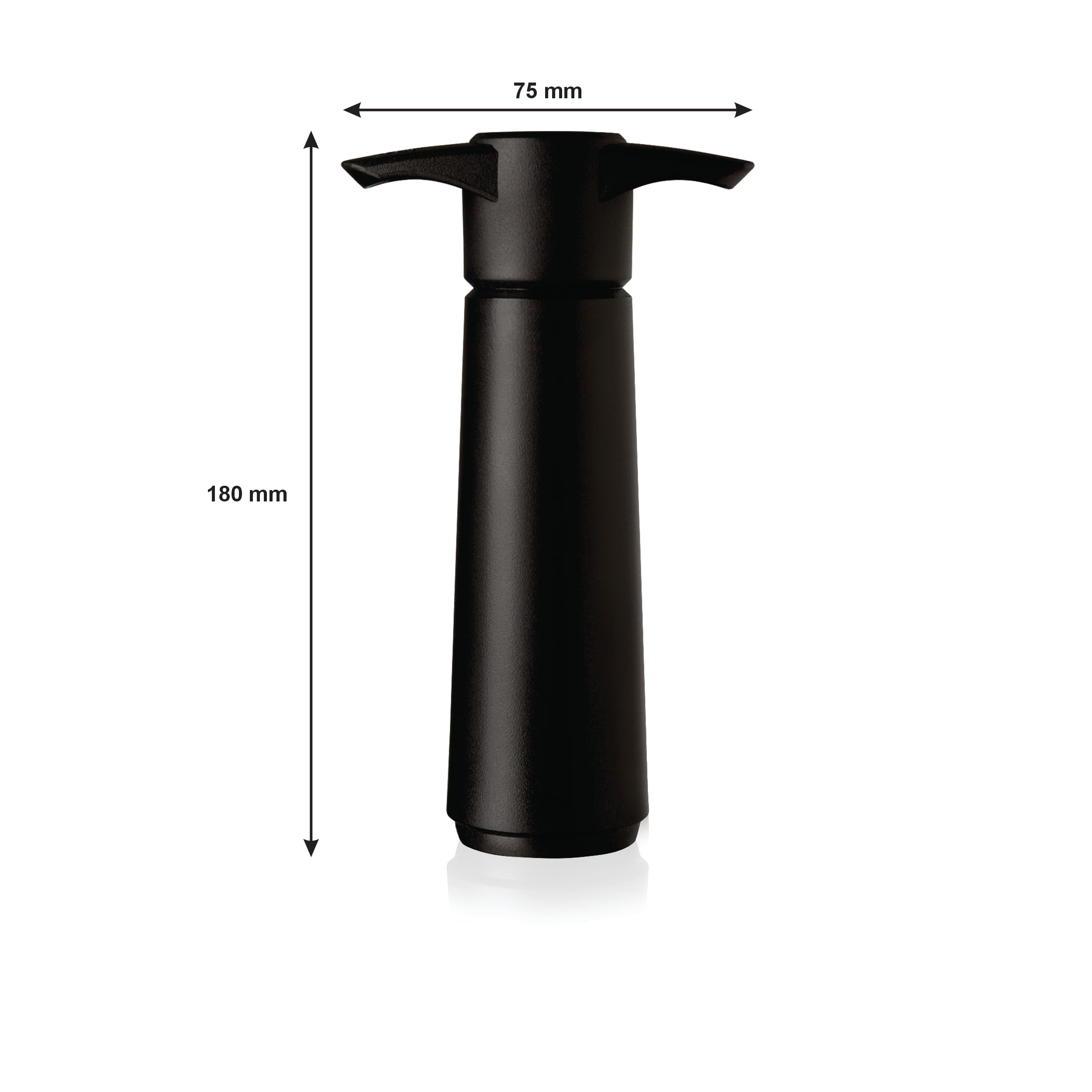 Black Vacu Vin design complements bottles while keeping wine fresh longer.