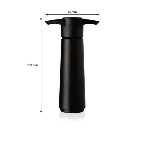 Black Vacu Vin design complements bottles while keeping wine fresh longer.