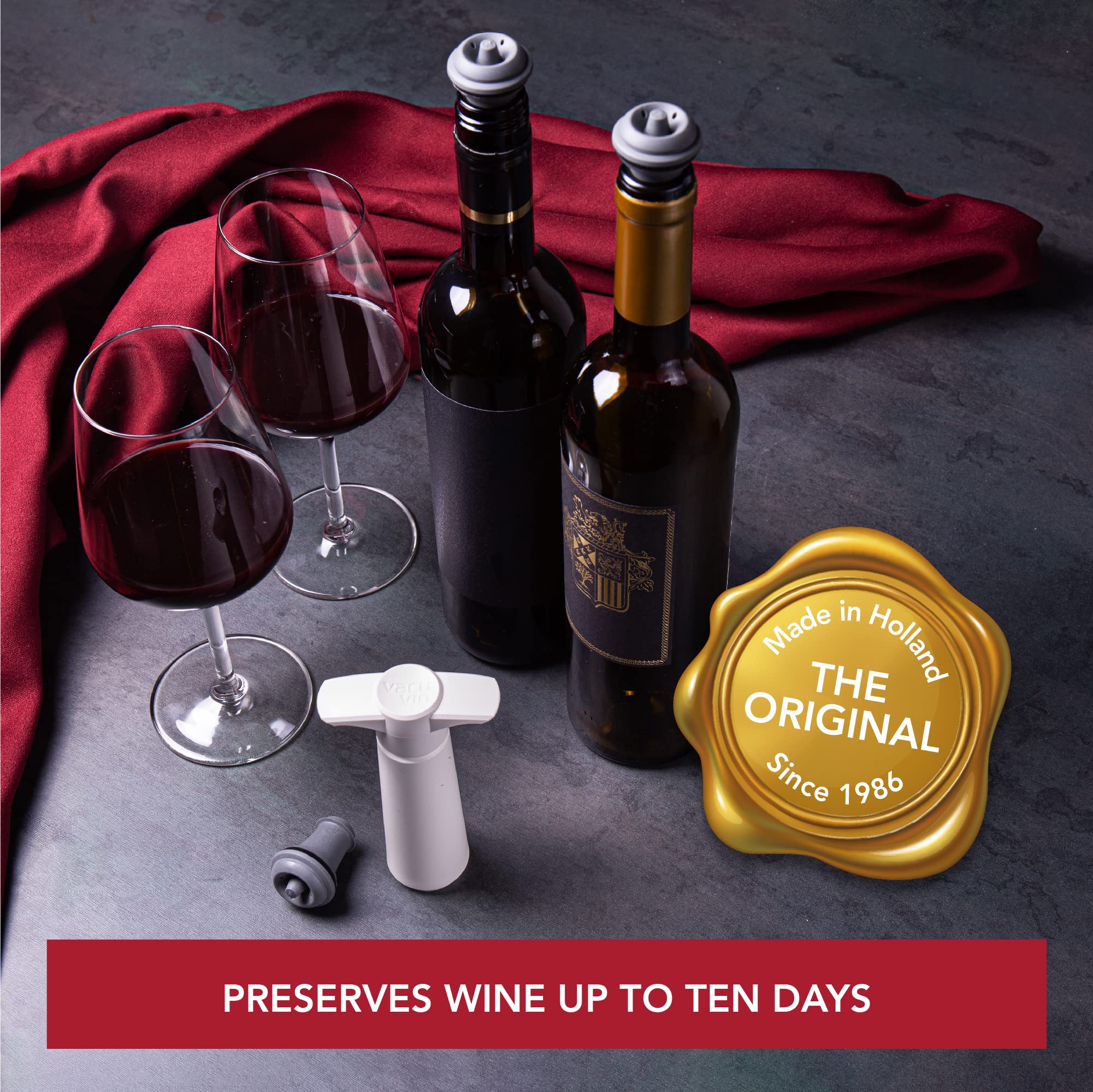 Vacuvin Original Wine Saver stoppers seal bottles to prevent oxidation